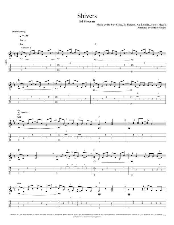 Shivers (arr. Enrique Rojas)