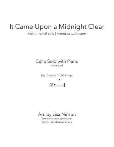 It Came Upon a Midnight Clear - Cello Solo (arr. Lisa Nelson)