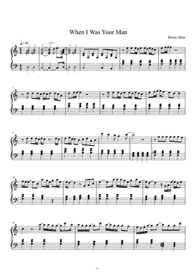 When I Was Your Man (arr. Bruno Mars)