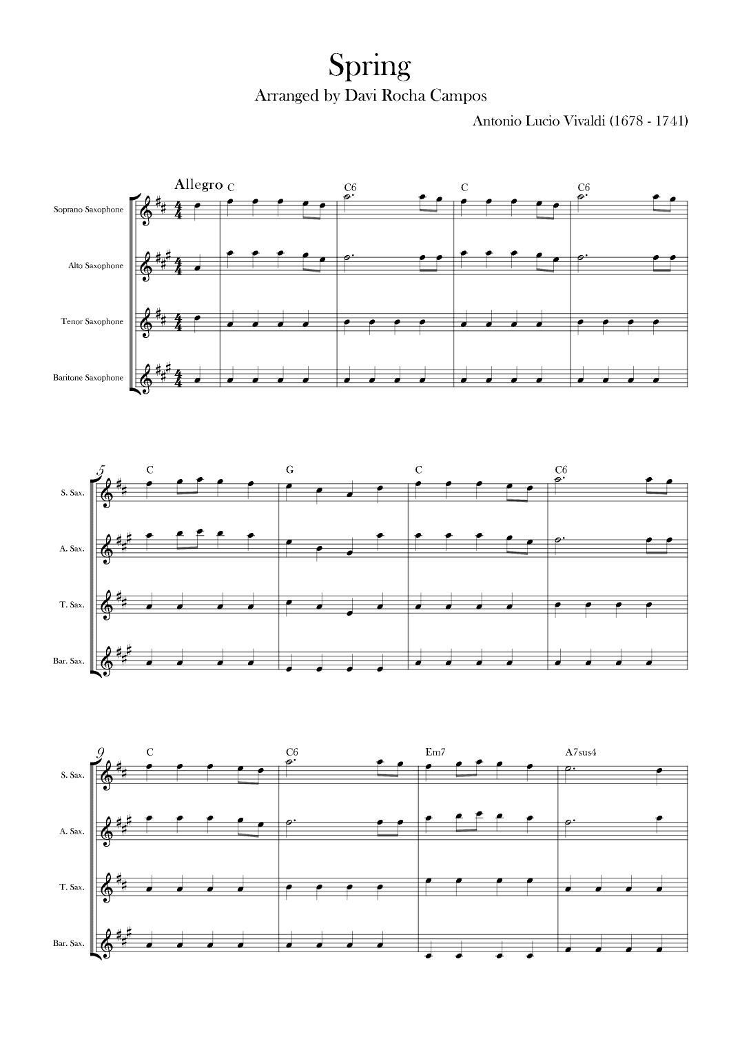 Spring (arr. Davi Rocha Campos)