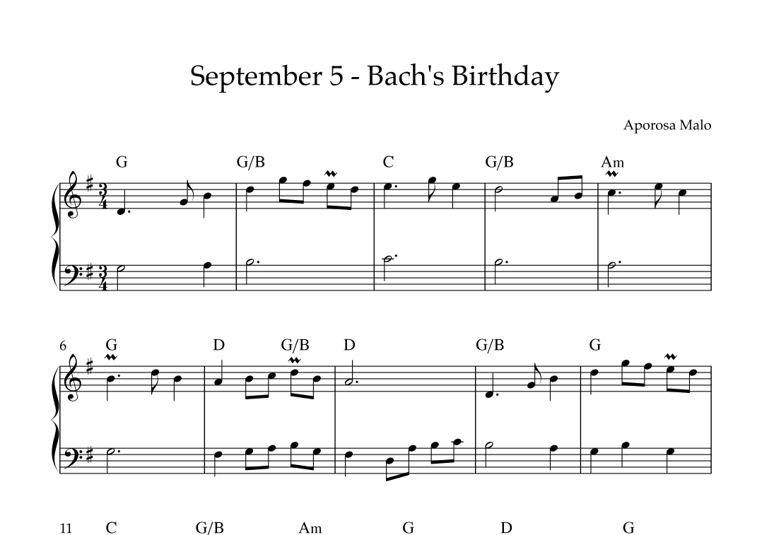 September 5 - Bach's Birthday