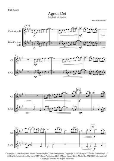 Agnus Dei (arr. Fabio Britto)