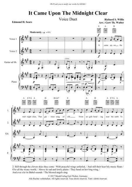 It Came Upon The Midnight Clear (arr. Gert Th. Walter)