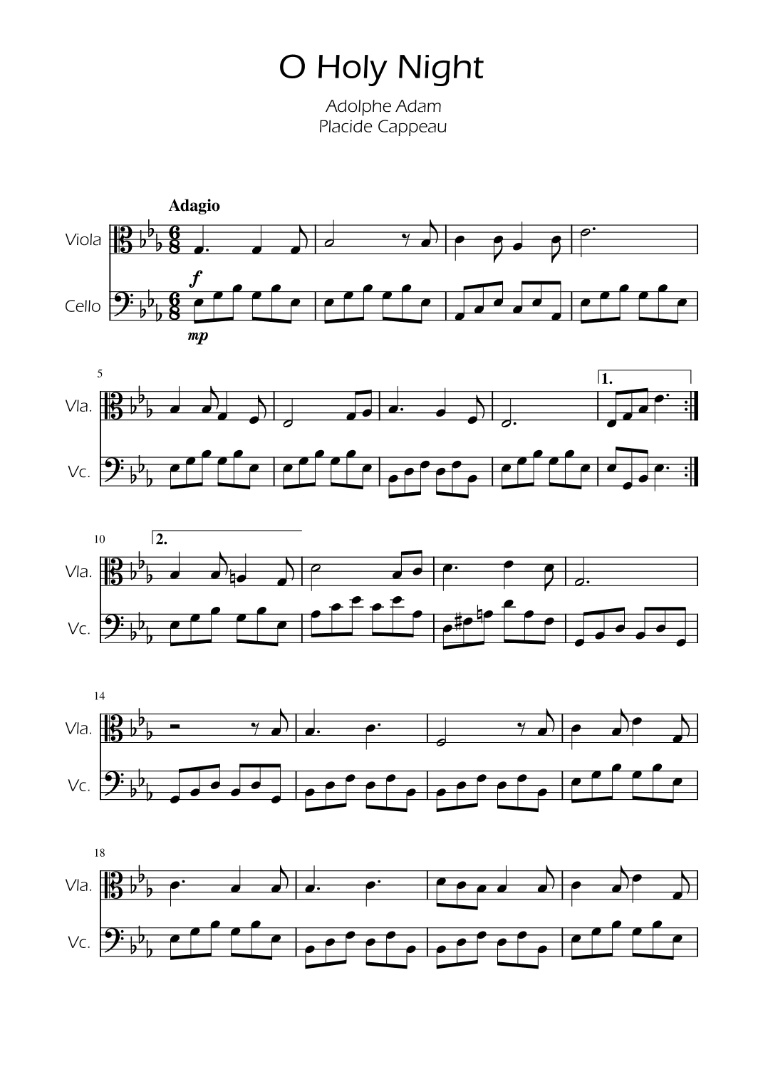 O Holy Night - Viola and Cello Duet (arr. Ygor Nunes)