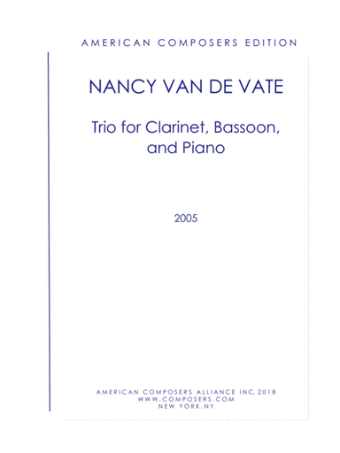 [Van de Vate] Trio for Clarinet, Bassoon, and Piano