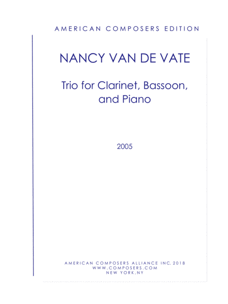 [Van de Vate] Trio for Clarinet, Bassoon, and Piano