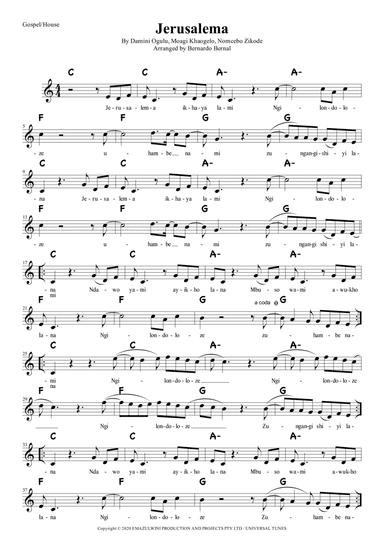 Jerusalema (arr. Bernardo Bernal)