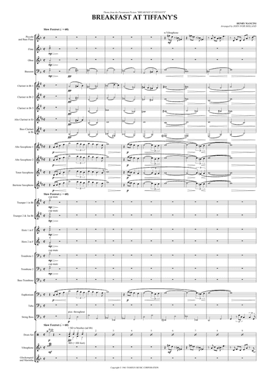 Breakfast At Tiffany's (arr. John Ivor Holland)
