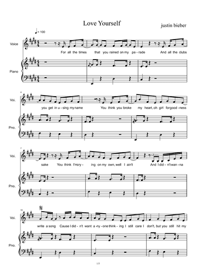 Love Yourself (arr. Justin Bieber)