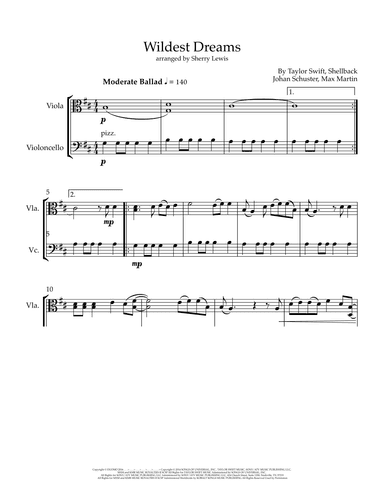 Wildest Dreams (arr. Sherry Lewis)