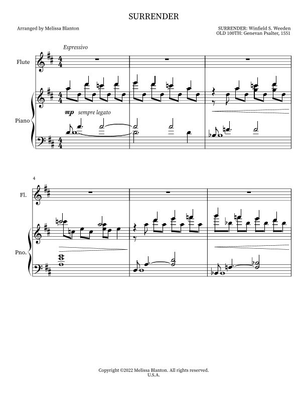 SURRENDER (arr. Melissa Blanton)
