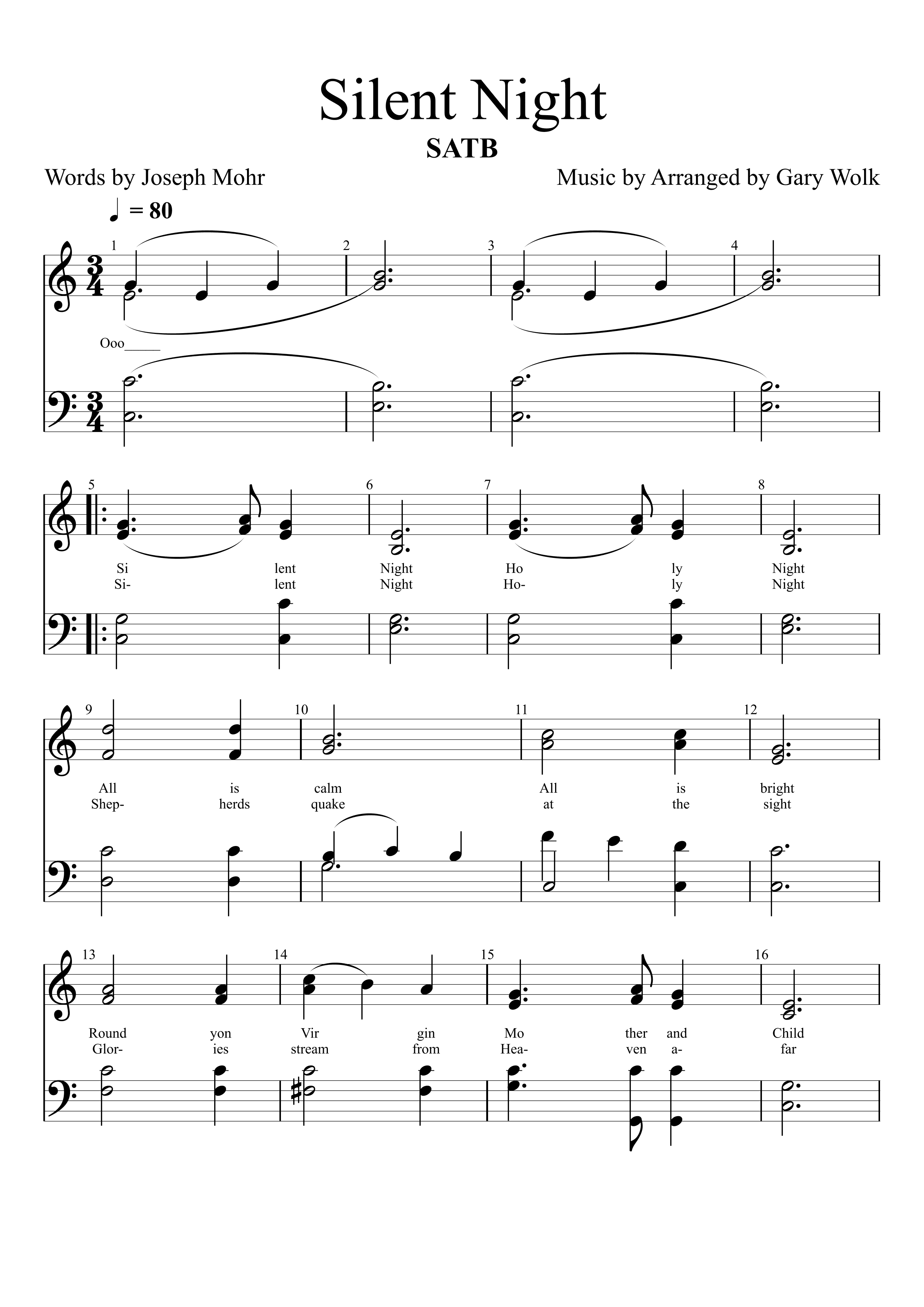 Silent Night (arr. Gary Wolk)