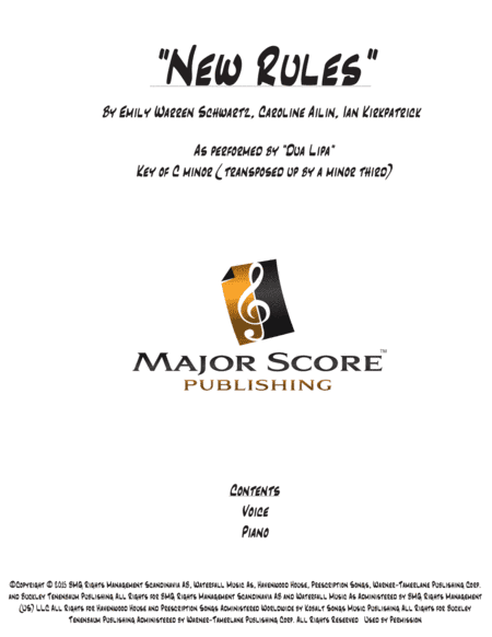 New Rules (arr. MAJOR SCORE PUBLISHING TM.)