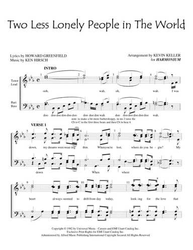 Two Less Lonely People In The World (arr. Kevin Keller)