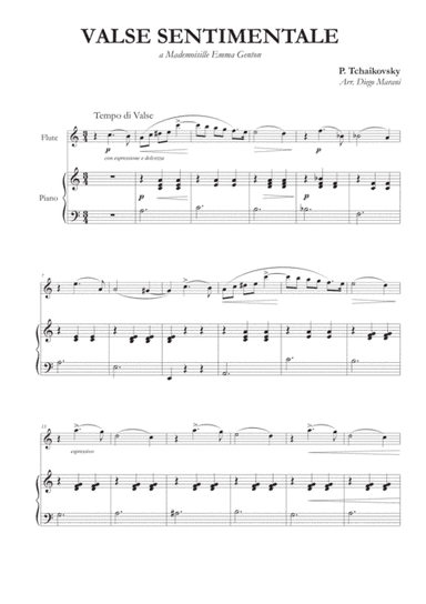 Valse Sentimentale for Flute and Piano (arr. Diego Marani)