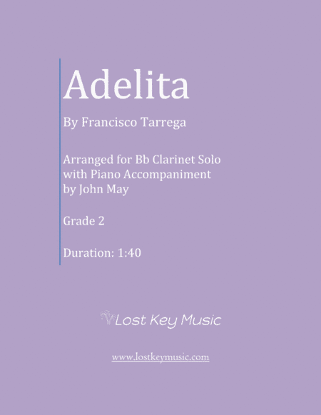 Adelita-Bb Clarinet Solo (Optional Piano Accompaniment) (arr. John May)