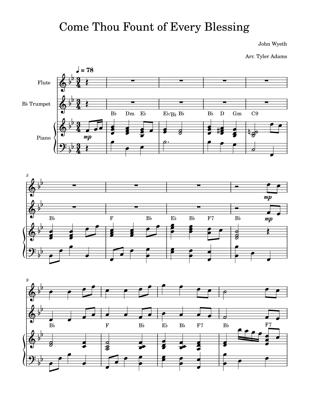 Come Thou Fount of Every Blessing (Flute and Trumpet Duet) (arr. Tyler Adams)
