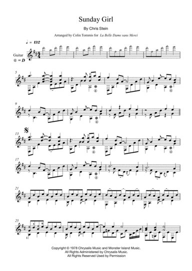 Sunday Girl (arr. Colin Tommis)