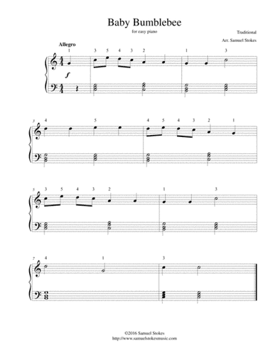 Baby Bumblebee - for easy piano (arr. Samuel Stokes)