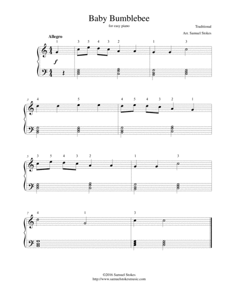 Baby Bumblebee - for easy piano (arr. Samuel Stokes)