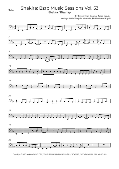Shakira: Bzrp Music Sessions Vol. 53 (arr. Alex Nunes Rodrigues)