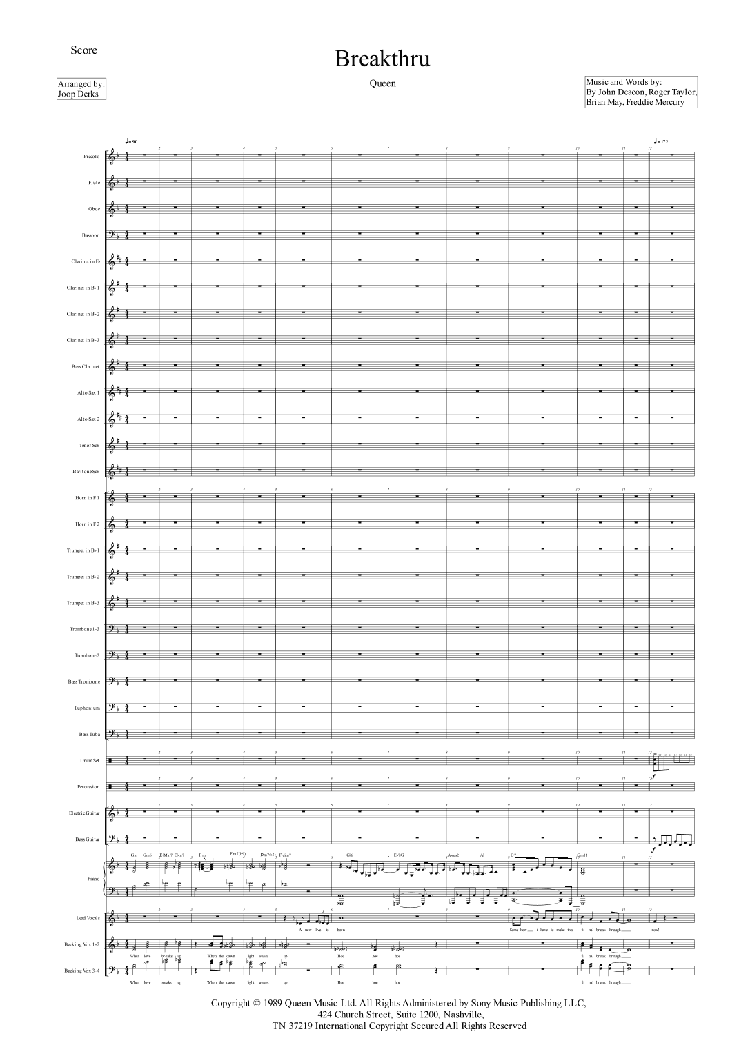 Breakthru (arr. Joop Derks)
