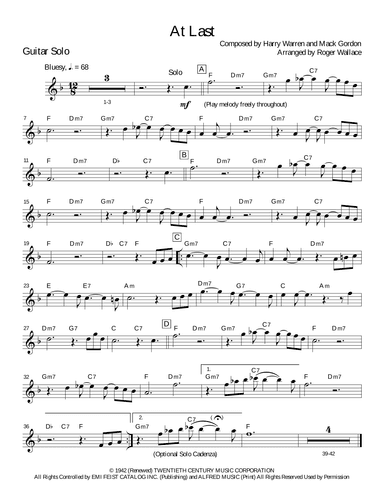 At Last (arr. Roger Wallace)