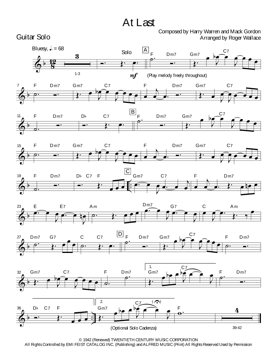 At Last (arr. Roger Wallace)