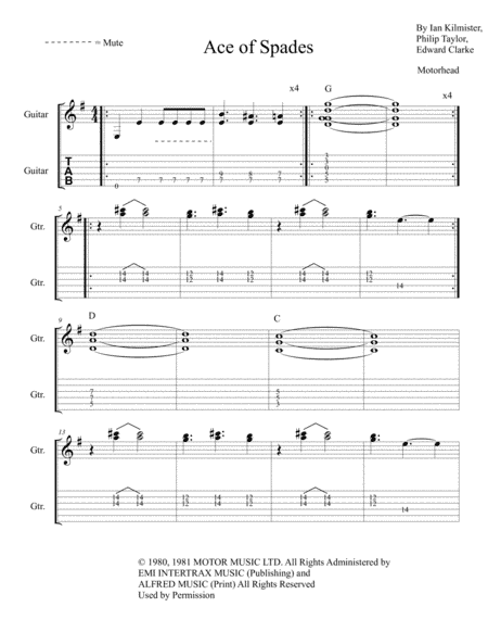Ace Of Spades (arr. The Real Boss Hos Publishing)