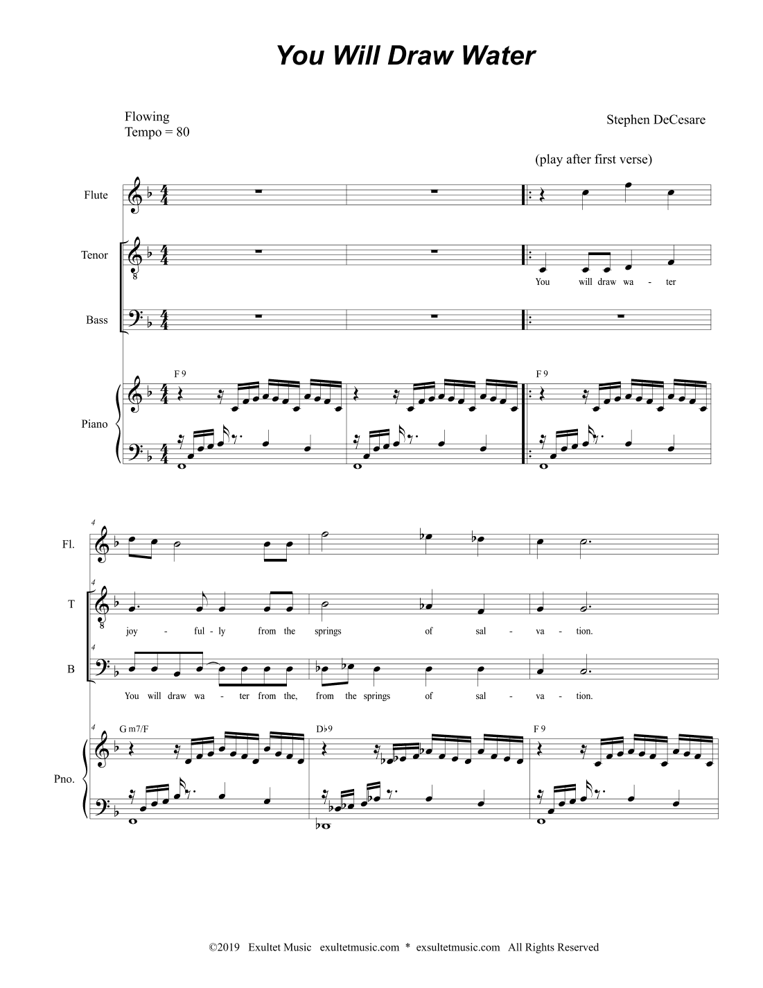 You Will Draw Water (2-part choir - (TB)