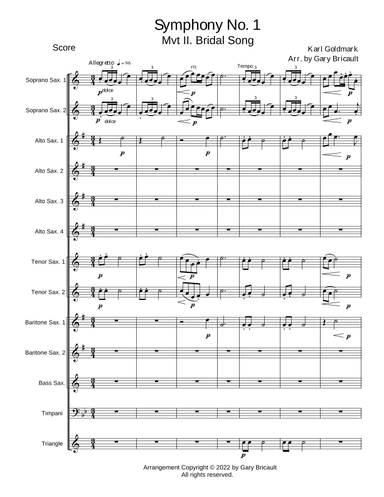 Mvt. II - Bridal Song from Symphony No. 1 (Rustic Wedding Symphony) (arr. Gary Bricault)