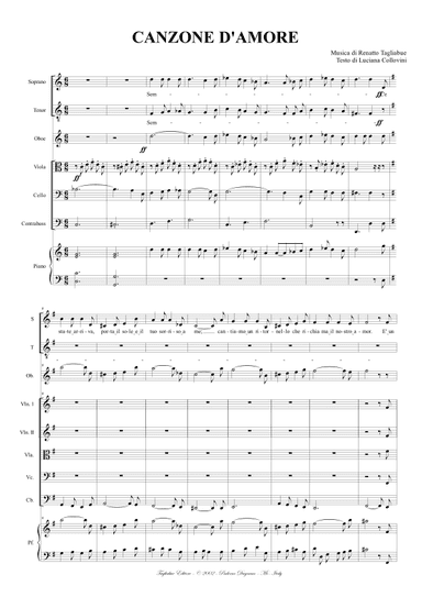 CANZONE D'AMORE - For Soprano, Tenor, Oboe, String Quintet and Piano