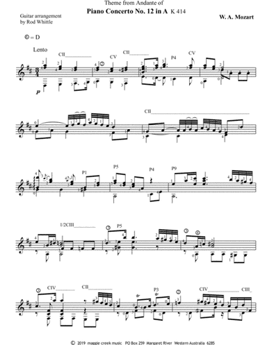 Theme from Andante of Piano Concerto No. 12 in A (arr. Rod Whittle)