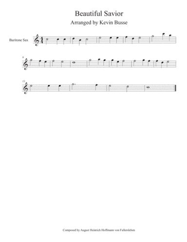 Beautiful Savior (Easy key of C) - Bari Sax (arr. Kevin Busse)