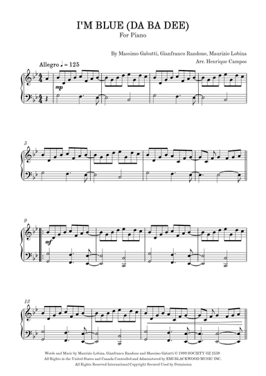 Blue (da Ba Dee) (arr. Henrique Campos)