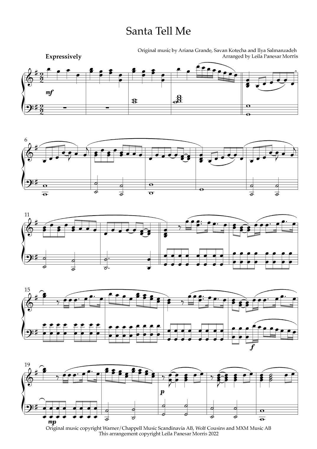 Santa Tell Me (arr. Inky Celeste)