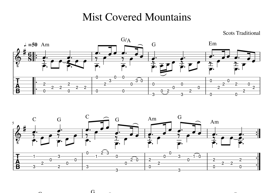 Mist Covered Mountains (arr. Stewart Maclennan)