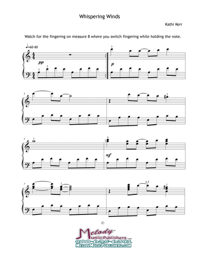 Piano solo late intermediate - Whispering Winds