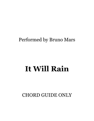 It Will Rain (arr. RWM)