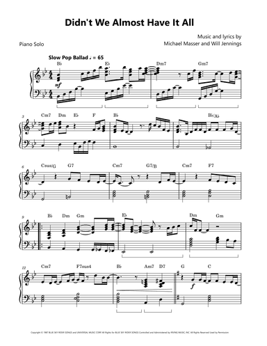 Didn't We Almost Have It All (arr. David Lartey)