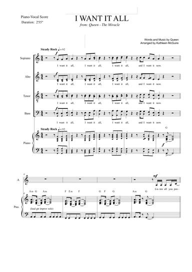 I Want It All (arr. Kathleen McGuire)