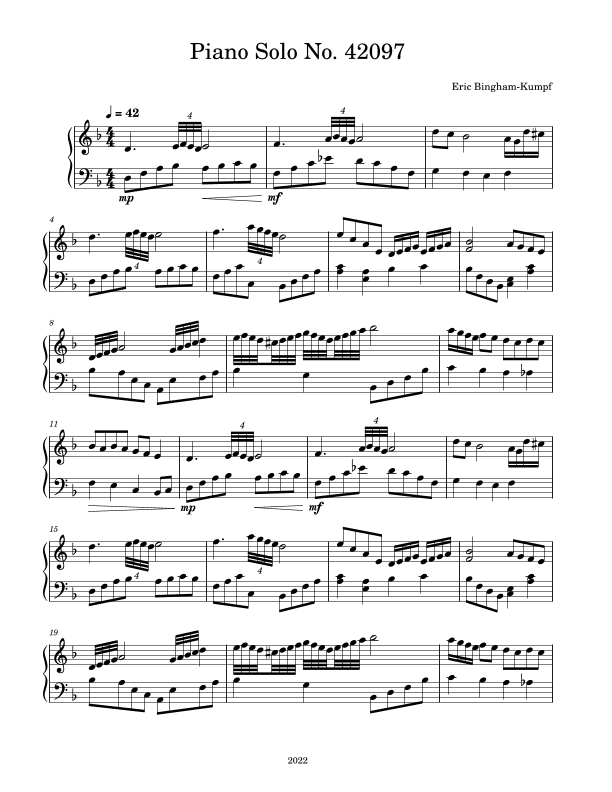Piano Solo No.  42097