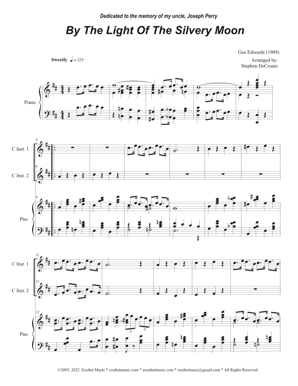 By The Light Of The Silvery Moon (Duet for C-Instruments) (arr. Stephen DeCesare)