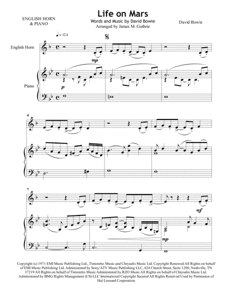 Life On Mars (arr. James M. Guthrie)