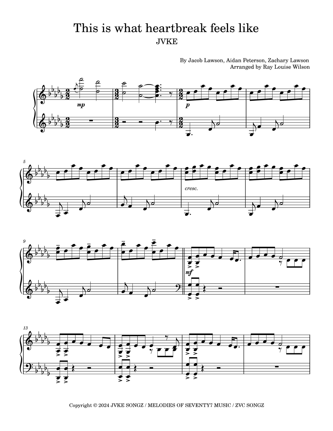 This Is What Heartbreak Feels Like (arr. Ray Louise Wilson)