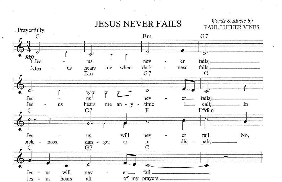 JESUS NEVER FAILS