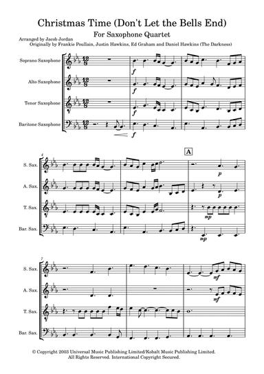 Christmas Time (don't Let The Bells End) (arr. Jacob Jordan)
