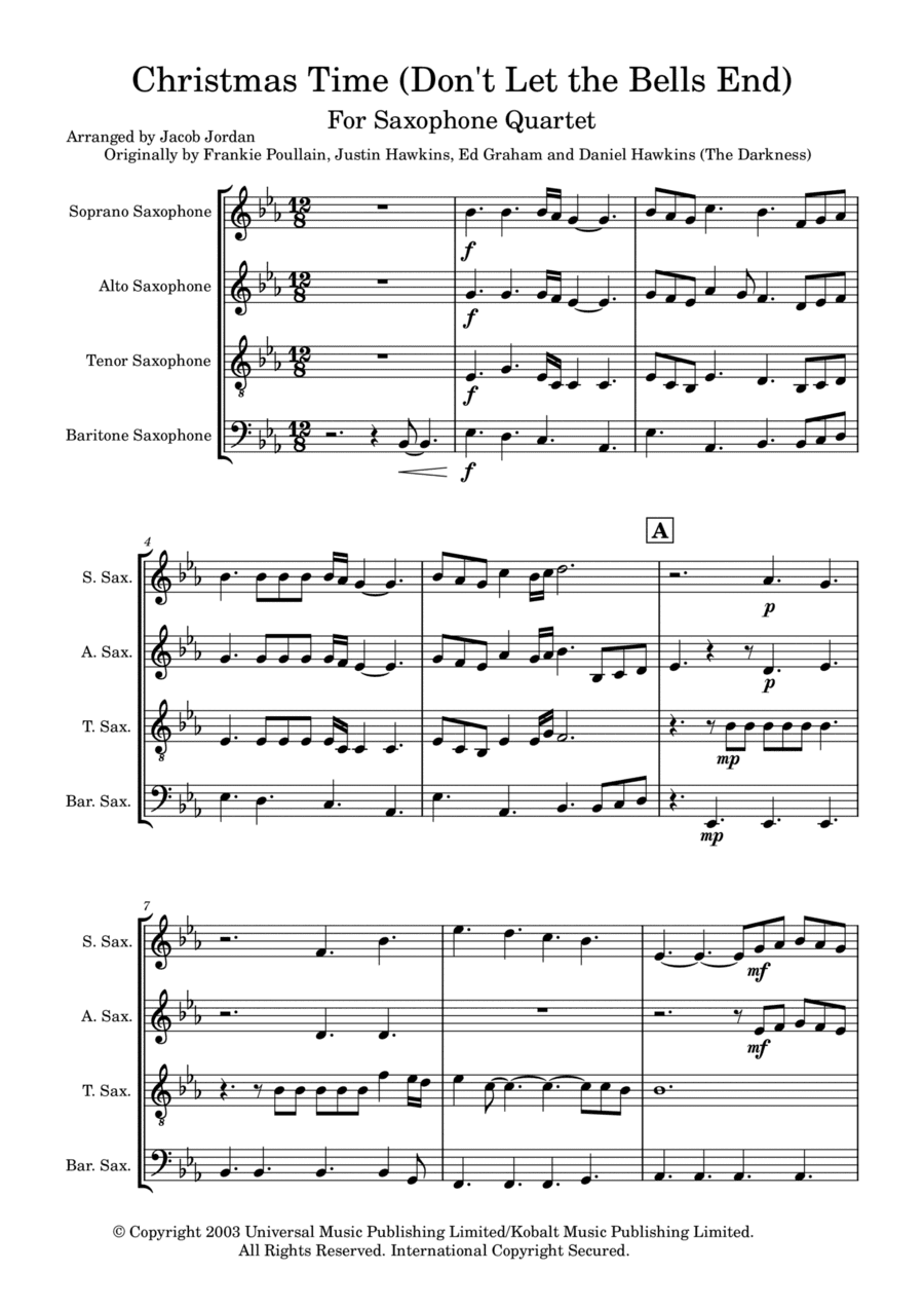 Christmas Time (don't Let The Bells End) (arr. Jacob Jordan)