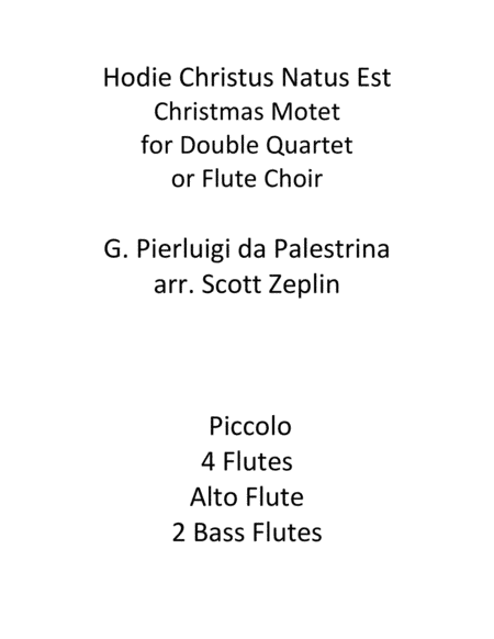 Hodie Christus Natus Est (arr. Scott Zeplin)