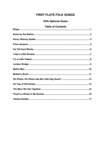 First Flute Folk Songs (with optional duets) (arr. Chris Cooke)